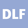 DLF blå logotyp